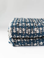 Blossom Block Print Quilt: ORANGE / KING/CAL KING