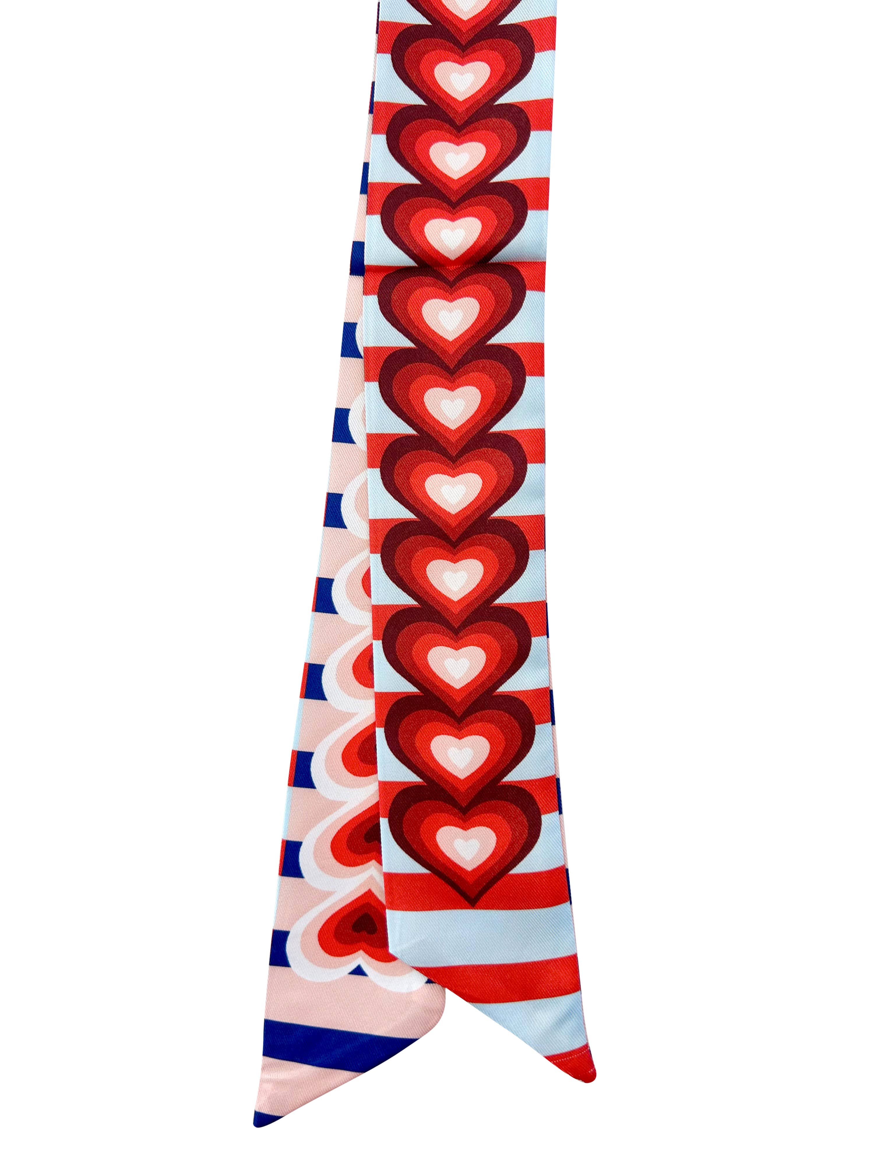 Knotted Heart Print Scarf Necklace-S129