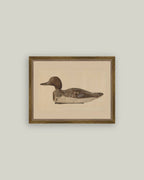 Wooden Duck Decoy Framed Antique Art: 6x4