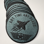 3" Any Time Any Place - Aviation -  Embroidered Hat Patch: Embroidered Patch
