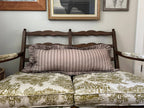 Oatmeal Striped-Ruffle Lumbar Pillow Cover: 14x35 Cover Only