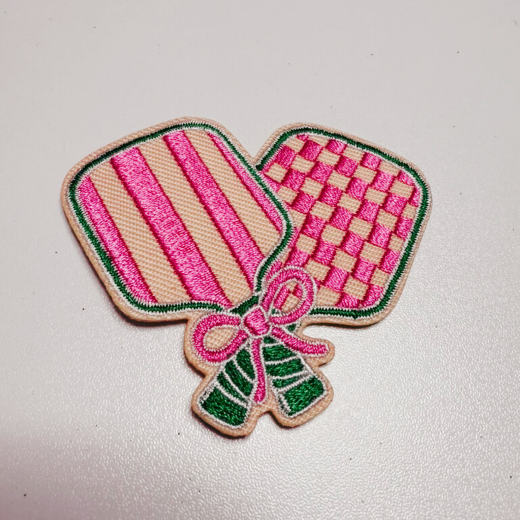 2.5" Pickleball Paddle  -  Embroidered Hat Patch: QTY 1