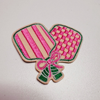 2.5" Pickleball Paddle  -  Embroidered Hat Patch: QTY 1