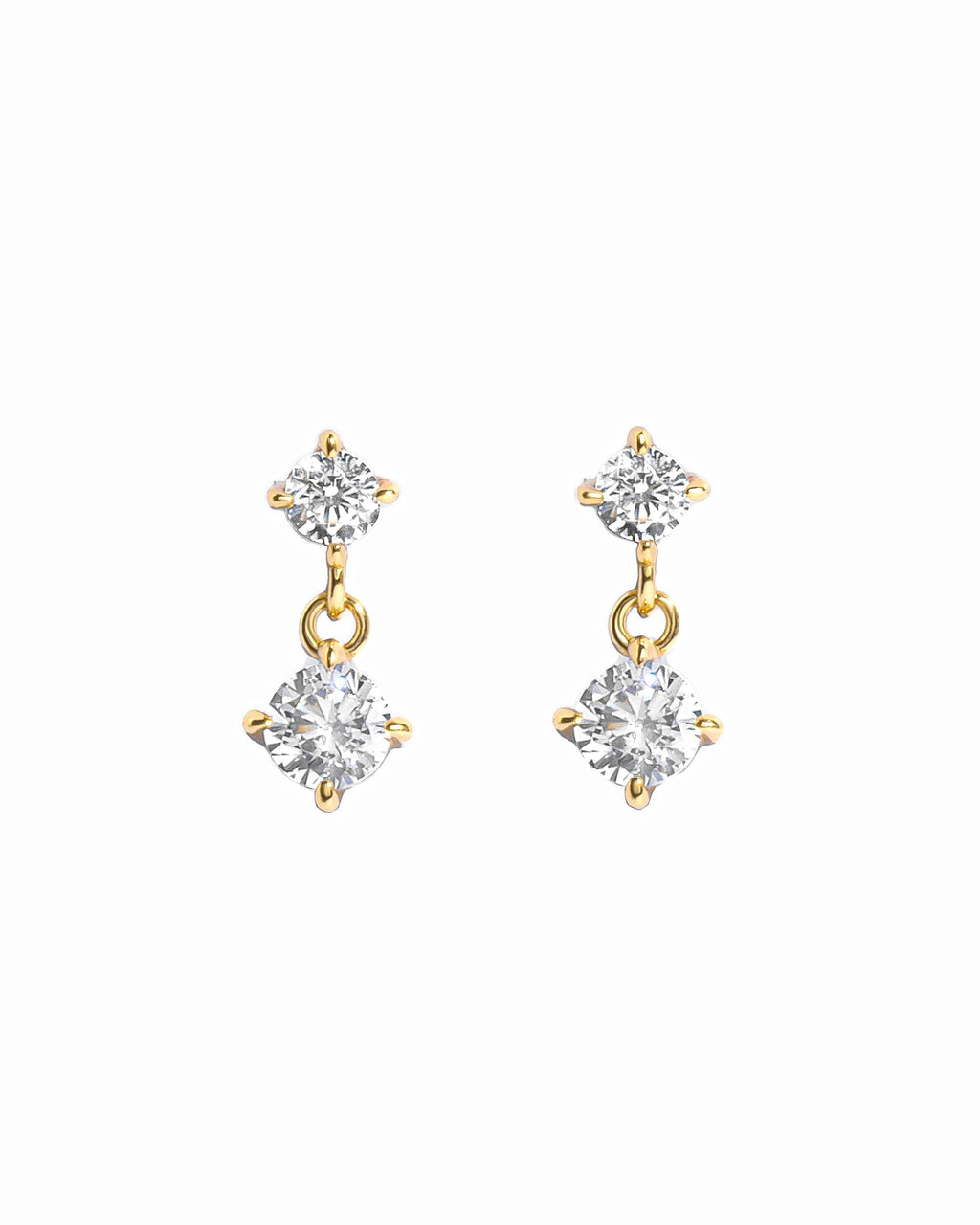 CZ Charm Studs: Silver