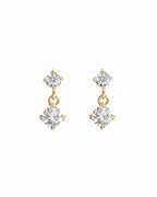 CZ Charm Studs: Silver