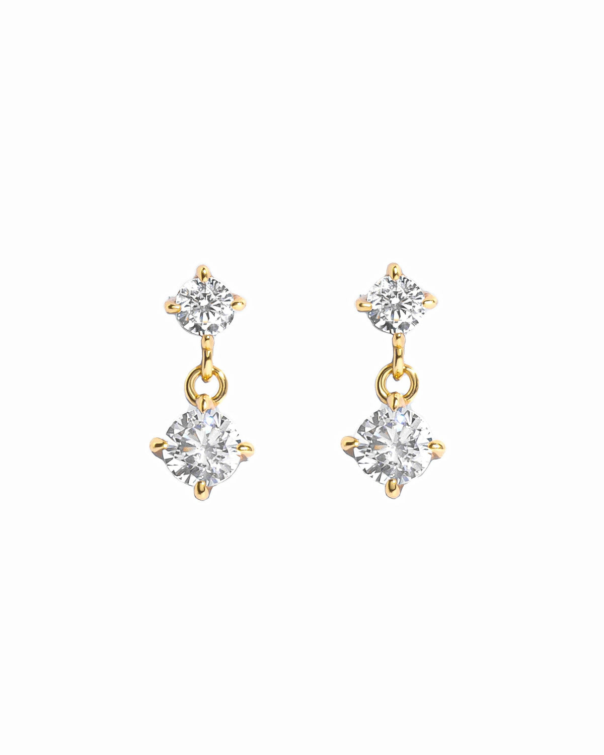 CZ Charm Studs: Silver