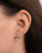 CZ Charm Studs: Silver