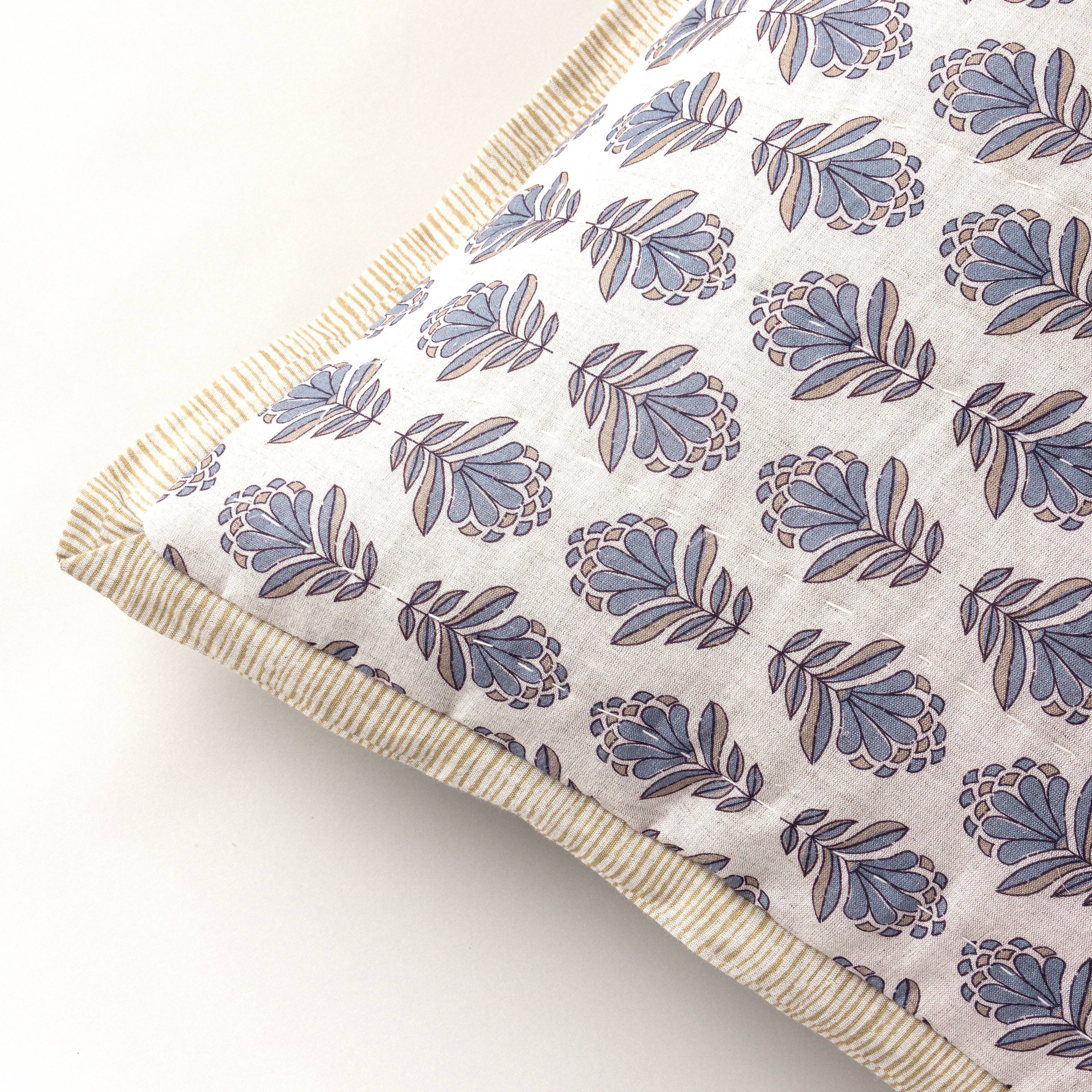 Charlie Block Print Sham: BLUE / KING