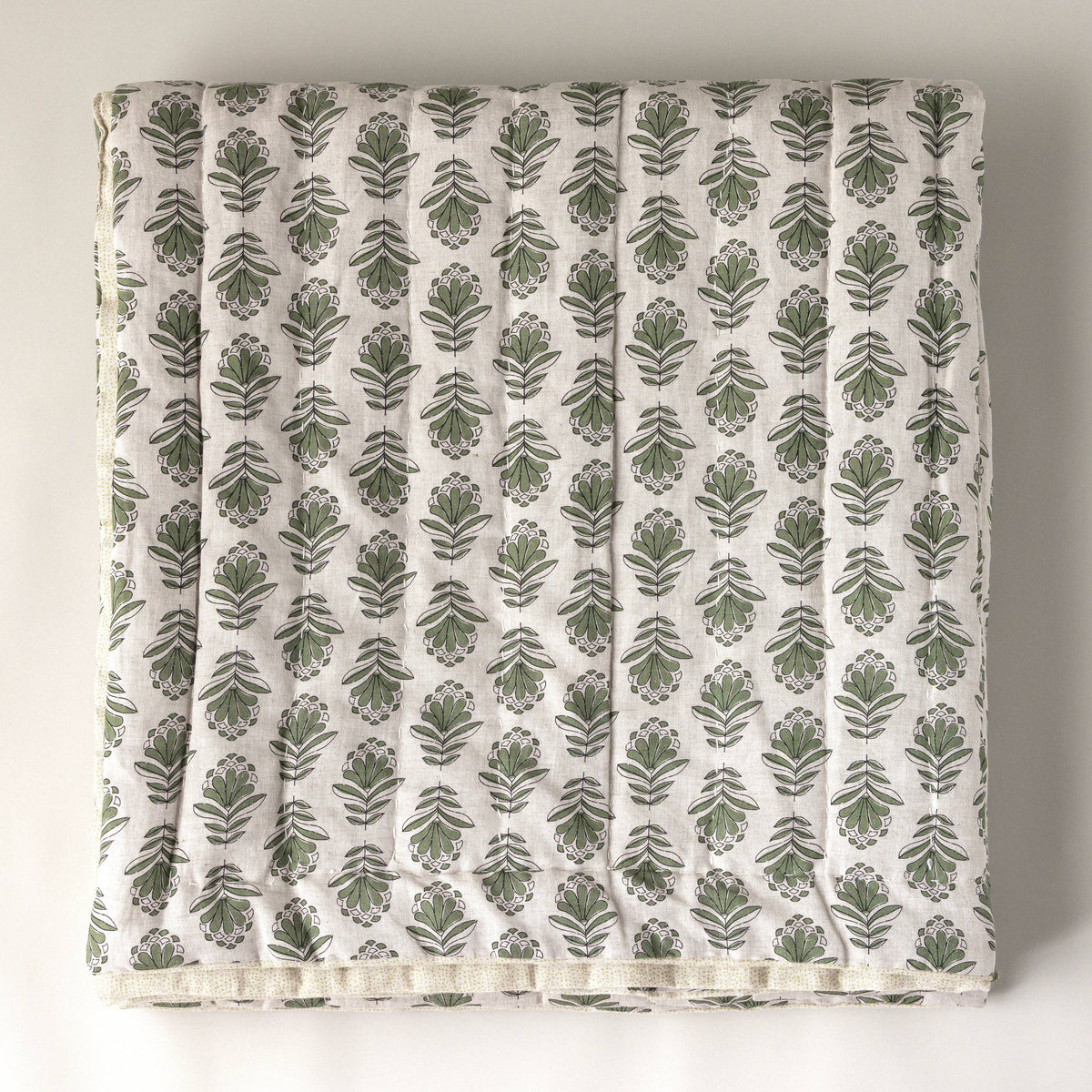 Charlie Block Print Quilt: BLUE / KING/CAL KING