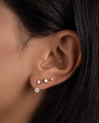 CZ Charm Studs: Silver