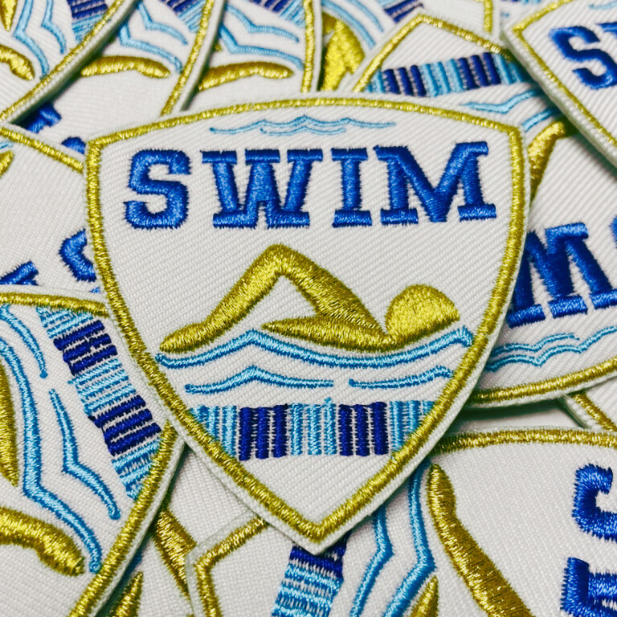 3" SWIM  -  Embroidered Hat Patch: QTY 1