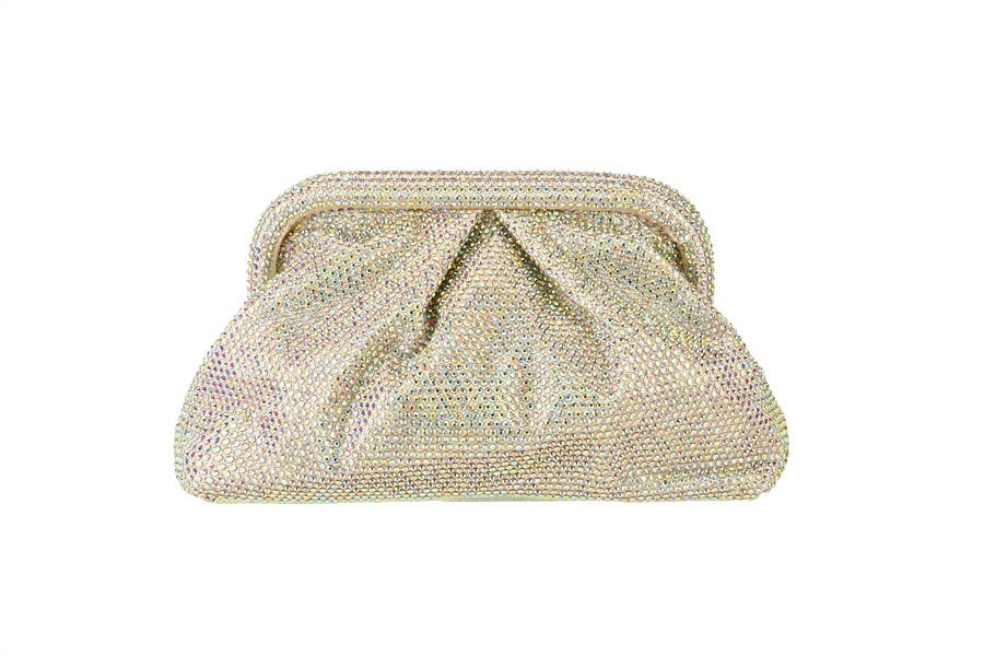 Ladies Rhinestone Snap Top Clutch Handbag #3 #3: Silver