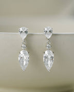 Juliette Pear Drop Earrings: Silver