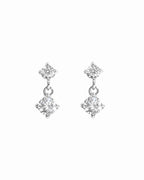 CZ Charm Studs: Silver
