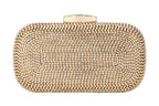 Ladies Oval Rhinestone Crystal Clutch Evening Bag: Black