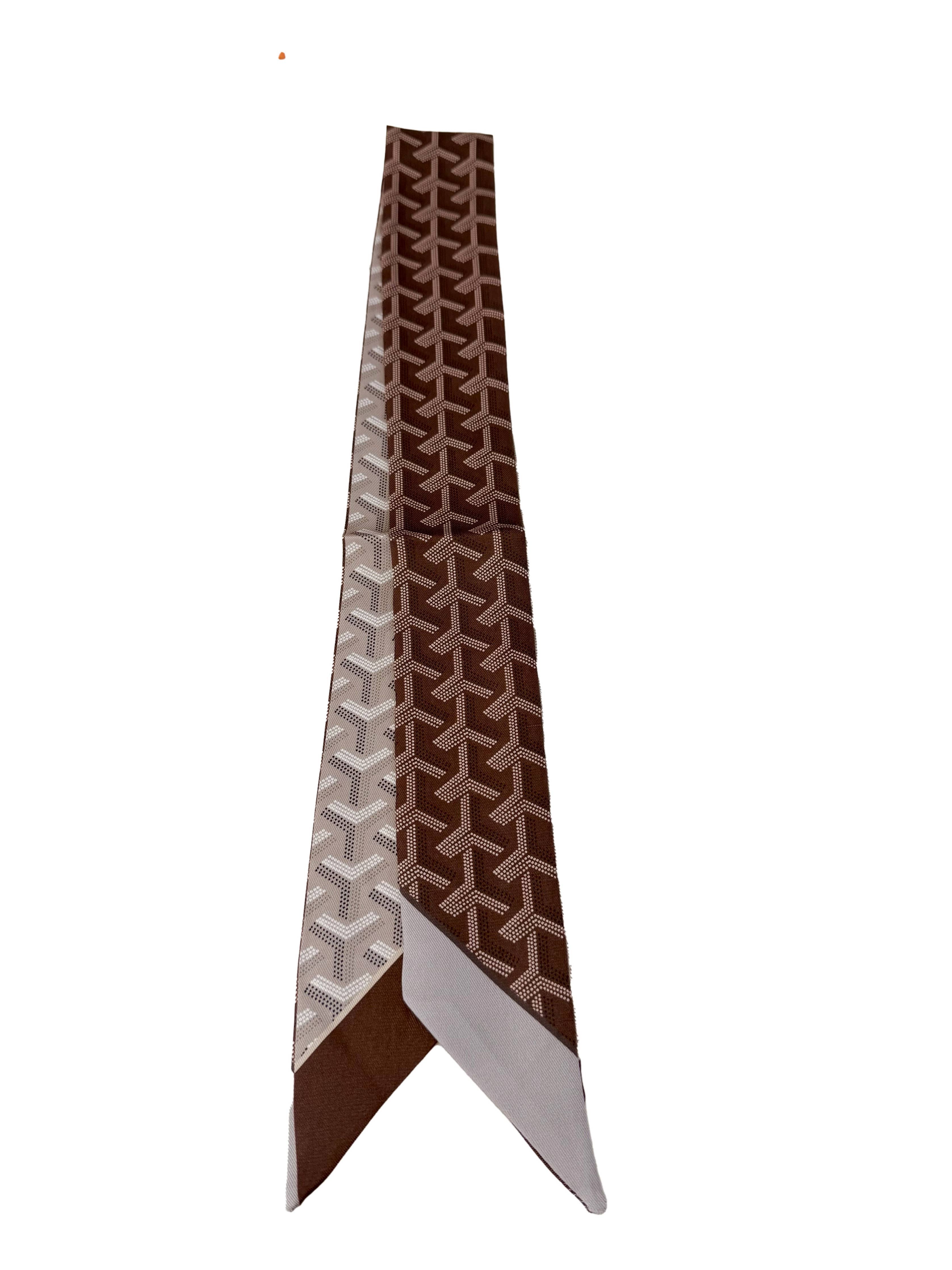 Knotted Brown Herringbone Scarf Necklace S37