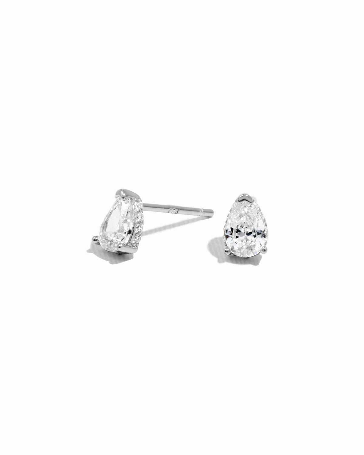 Pear Studs: Silver