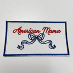 American Mama or American Mini  -  Embroidered hat Patch: 3.5" American MAMA