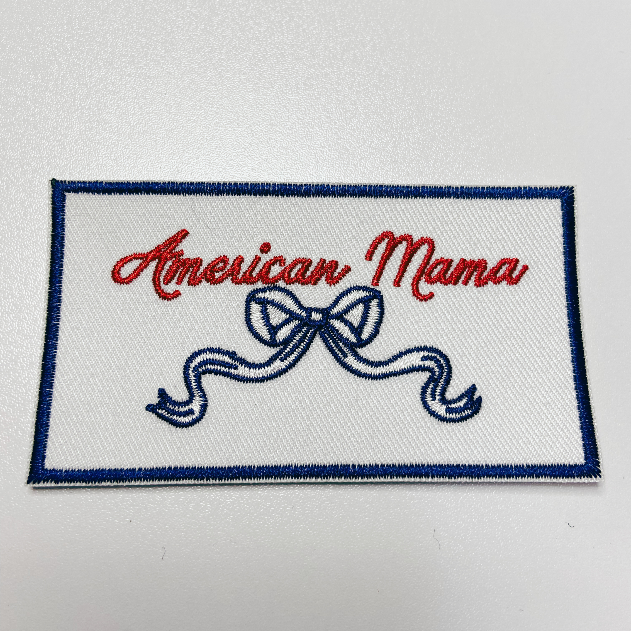 American Mama or American Mini  -  Embroidered hat Patch: 3.5" American MAMA