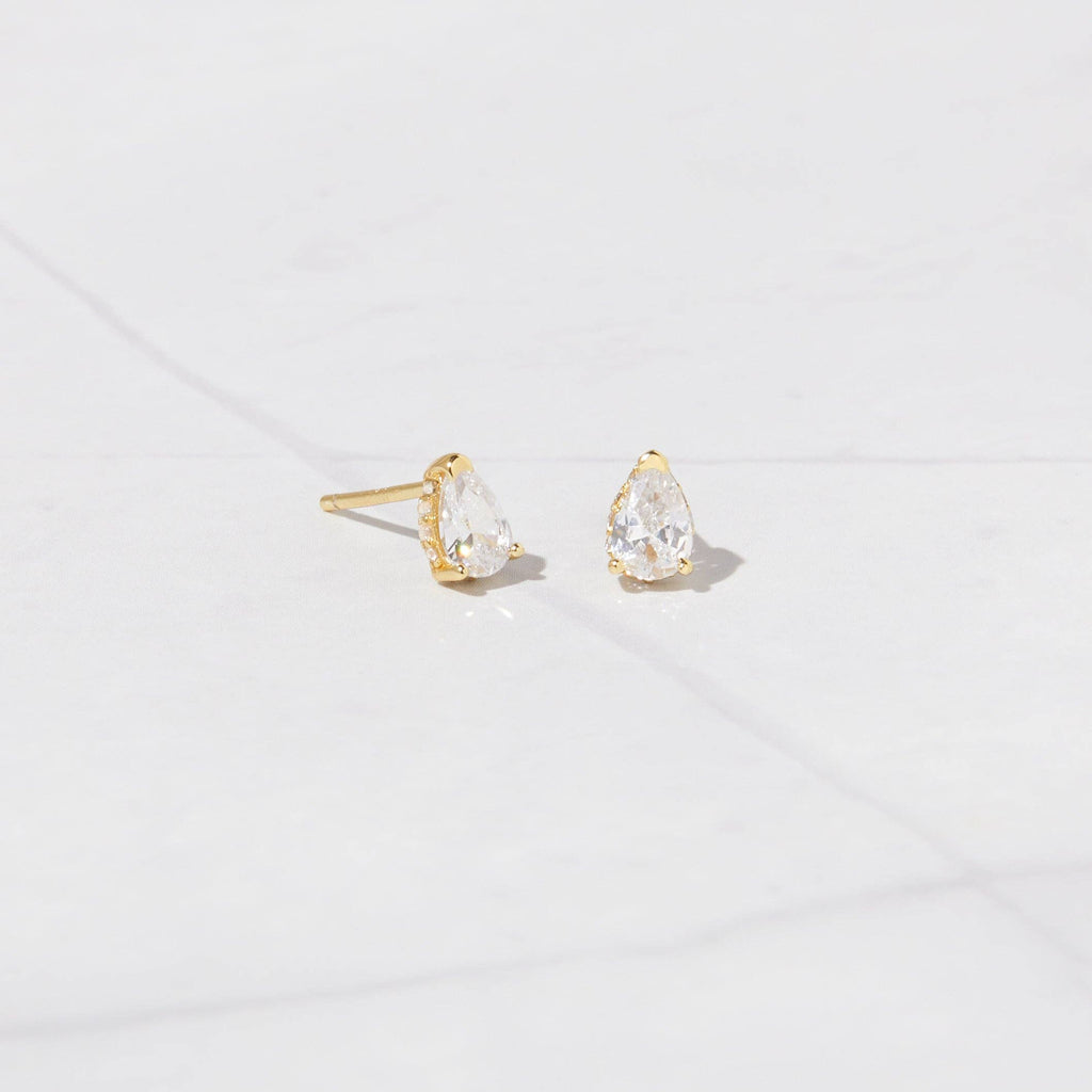 Pear Studs: Silver