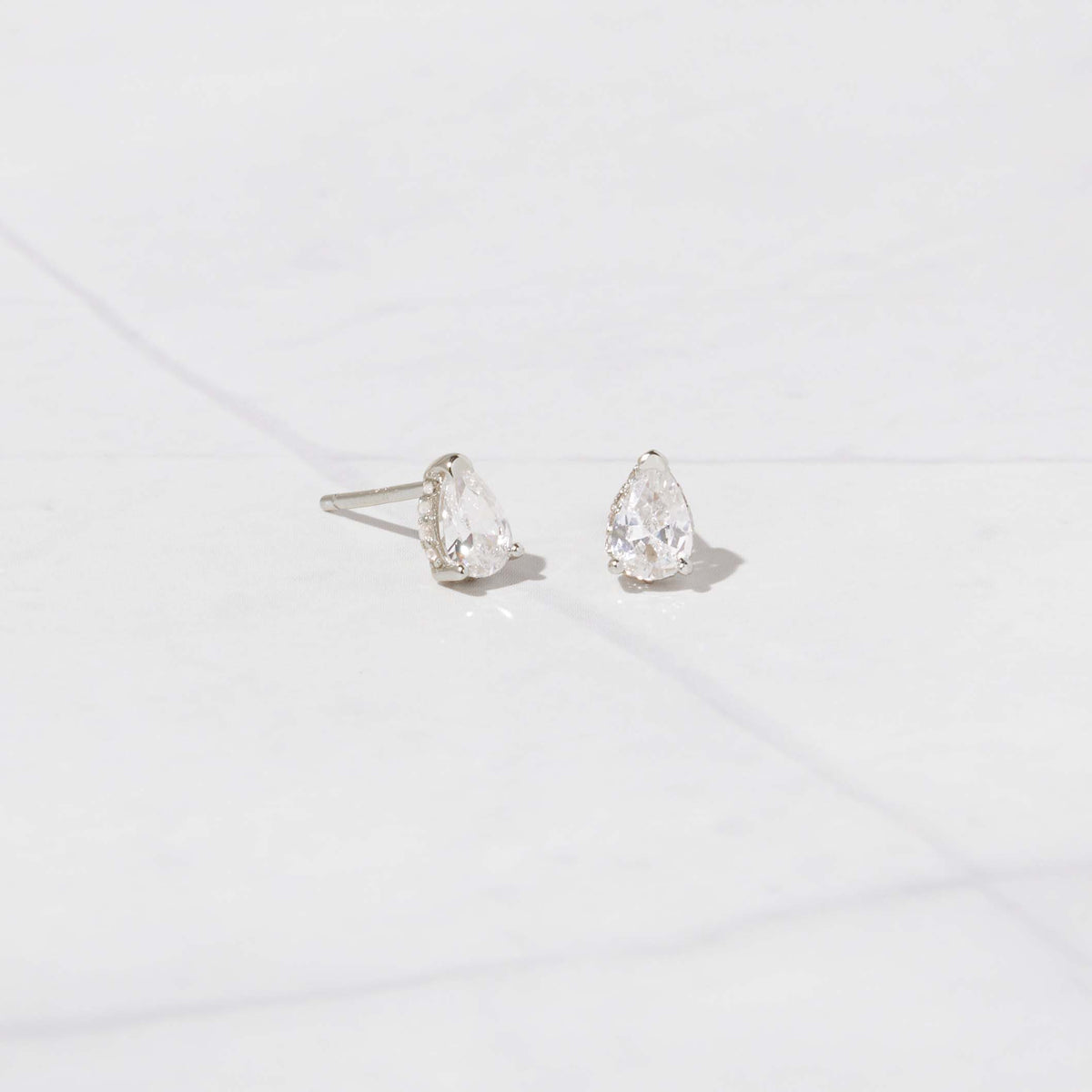 Pear Studs: Silver