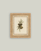 Bell with Pine Framed Antique Art: 7x9