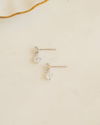 CZ Charm Studs: Silver