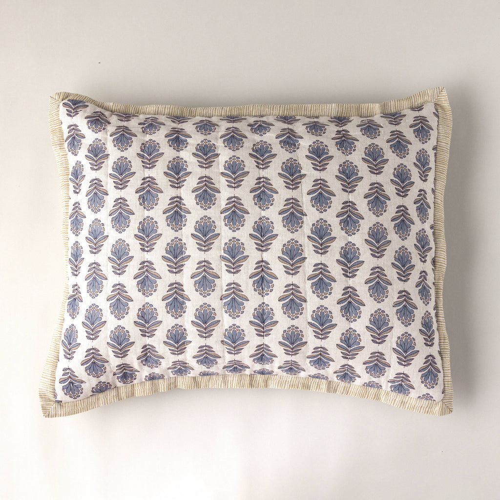 Charlie Block Print Sham: BLUE / KING