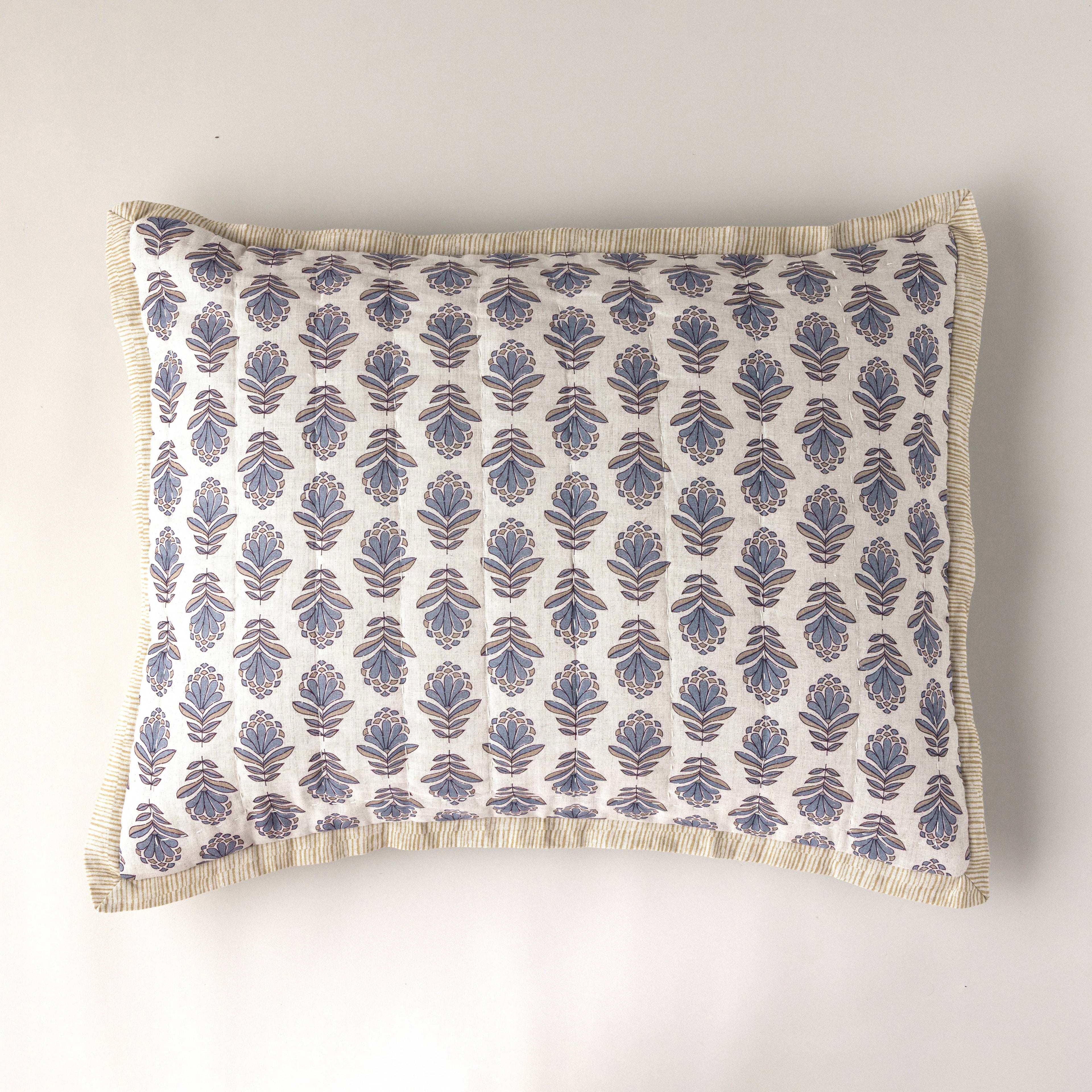 Charlie Block Print Sham: BLUE / KING