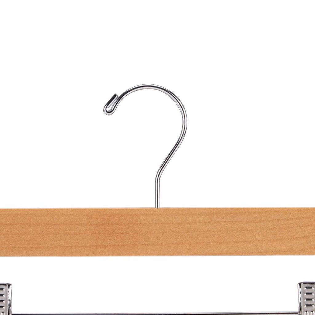 14" Natural Wood Skirt And Pants Hangers - Case of 50