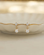 CZ Charm Studs: Silver
