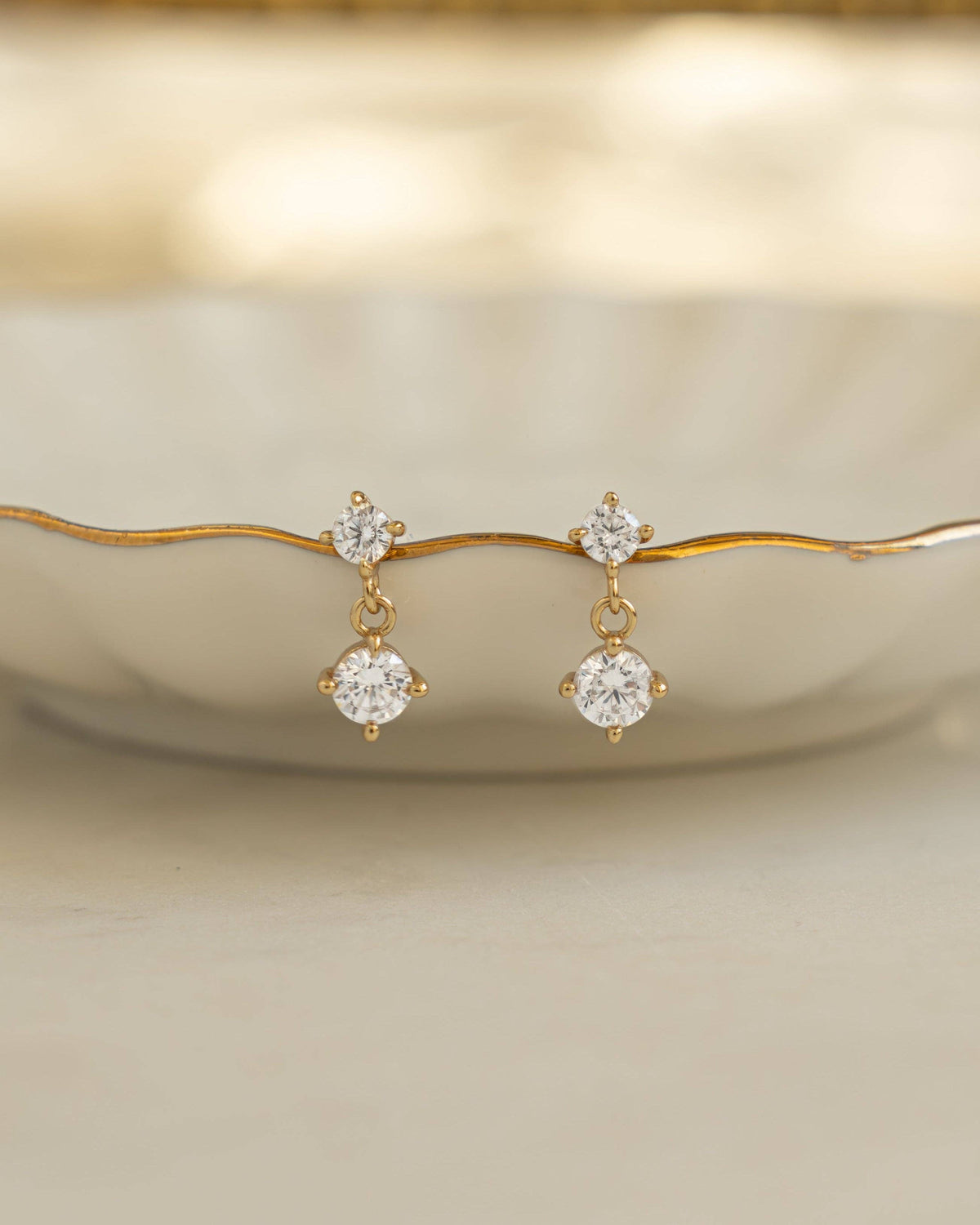 CZ Charm Studs: Silver