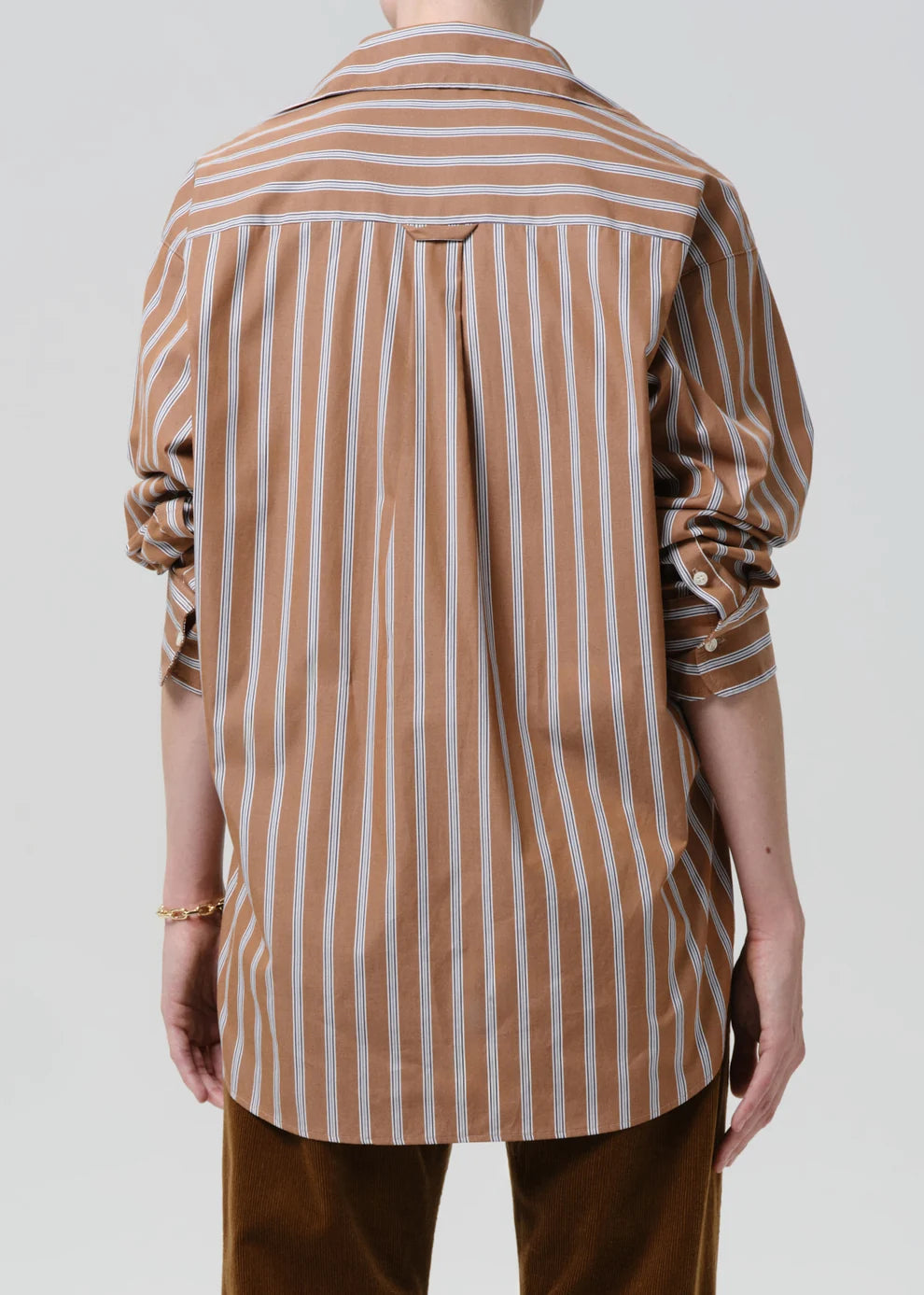 Thea Boyfriend Shirt in Copper Stripe
