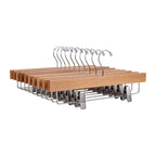 14" Natural Wood Skirt And Pants Hangers - Case of 50