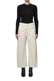 Ayla Raw Hem Crop in Twill by C of H