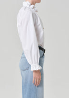 Loretta Ruffle Top - Optic White