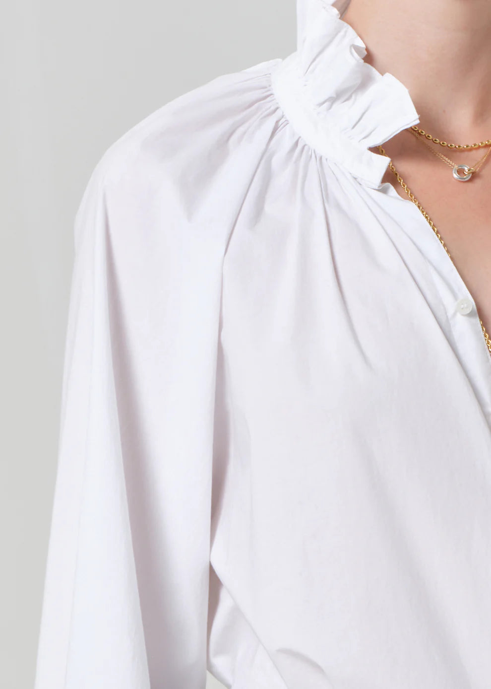 Loretta Ruffle Top - Optic White