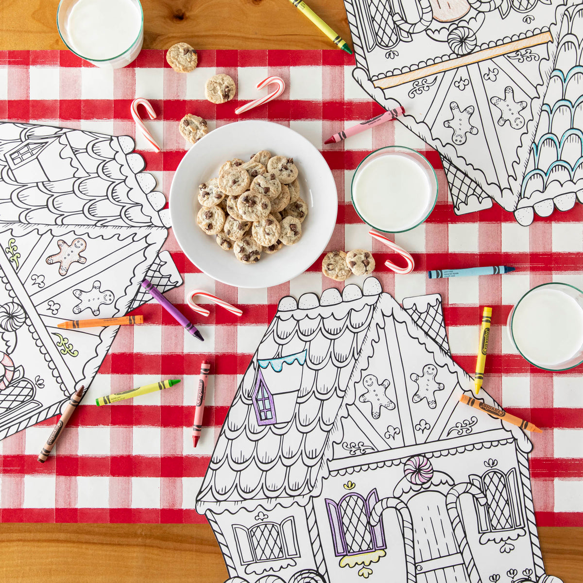 Die Cut Gingerbread House Coloring Placemat
