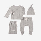Elegant Baby Heather Gray Organic Pointelle Layette Bag Set