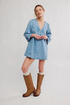 Goldie Balloon Sleeve Celestial Blue