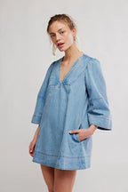 Goldie Balloon Sleeve Celestial Blue