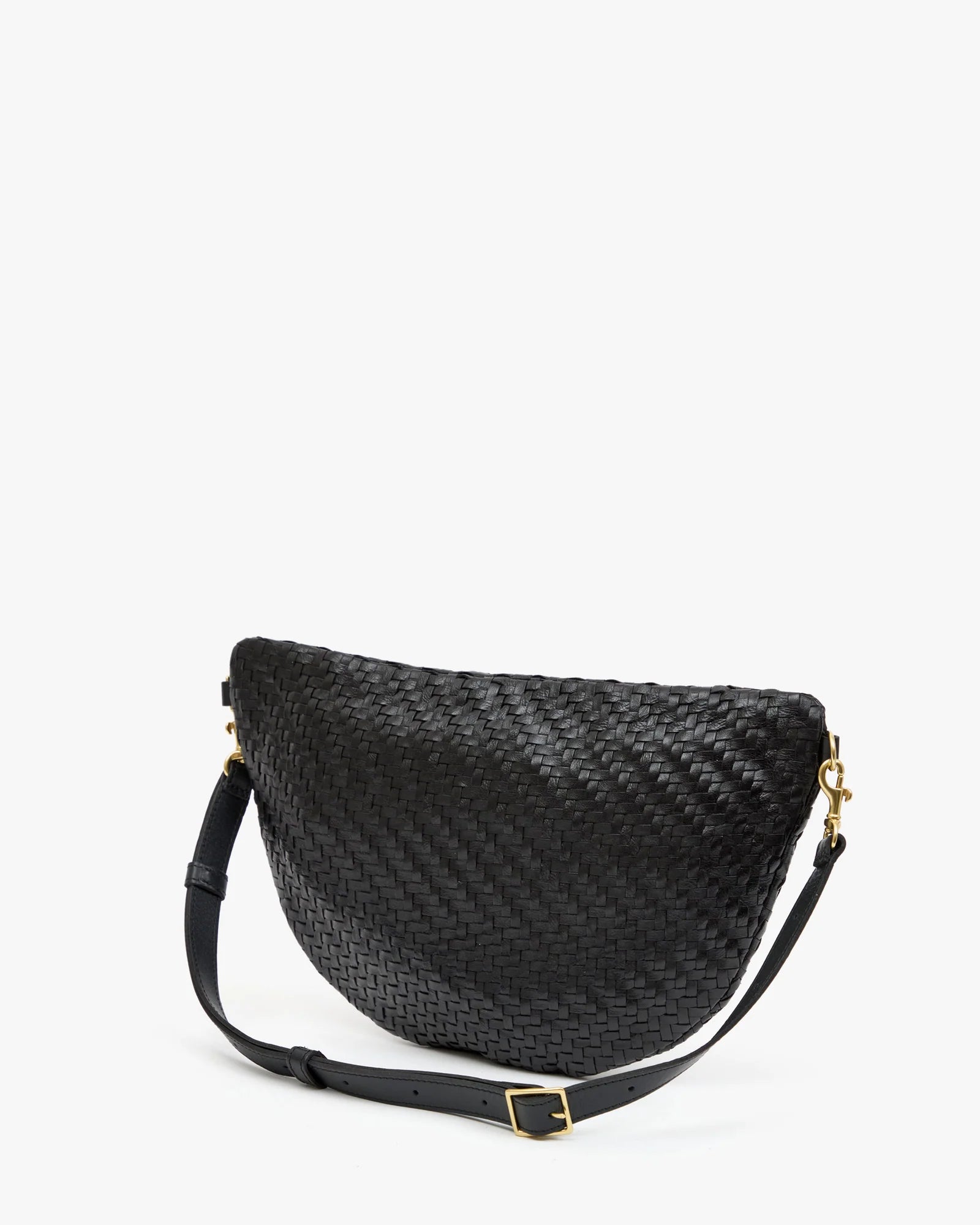 Clare V. Grande Fanny Woven Zig Zag Black