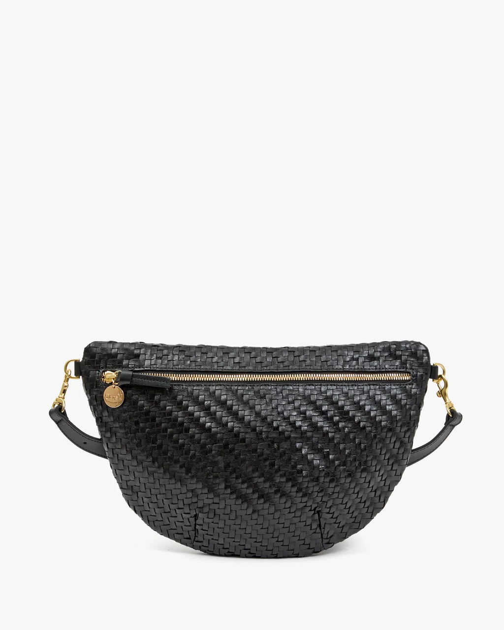 Clare V. Grande Fanny Woven Zig Zag Black