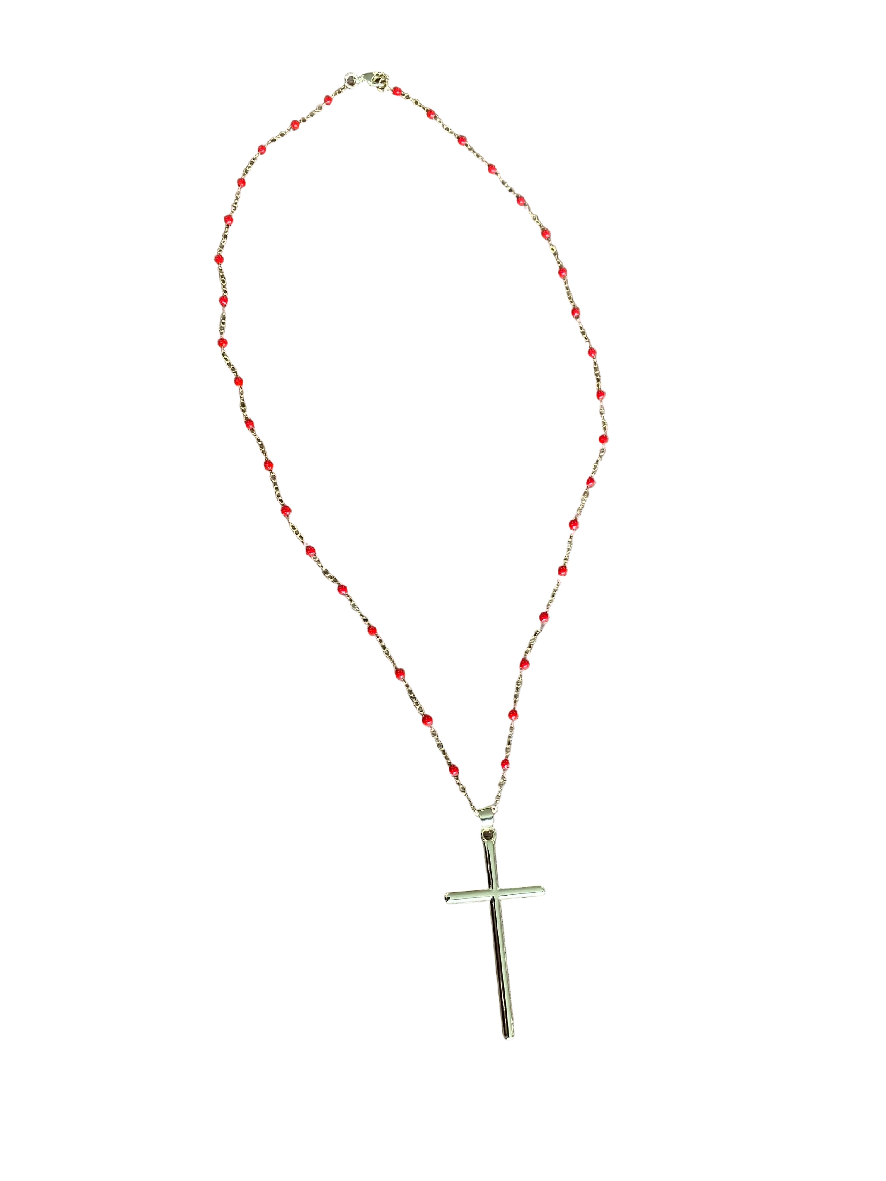 Rags to Riches Cross Necklace – Red & Gold