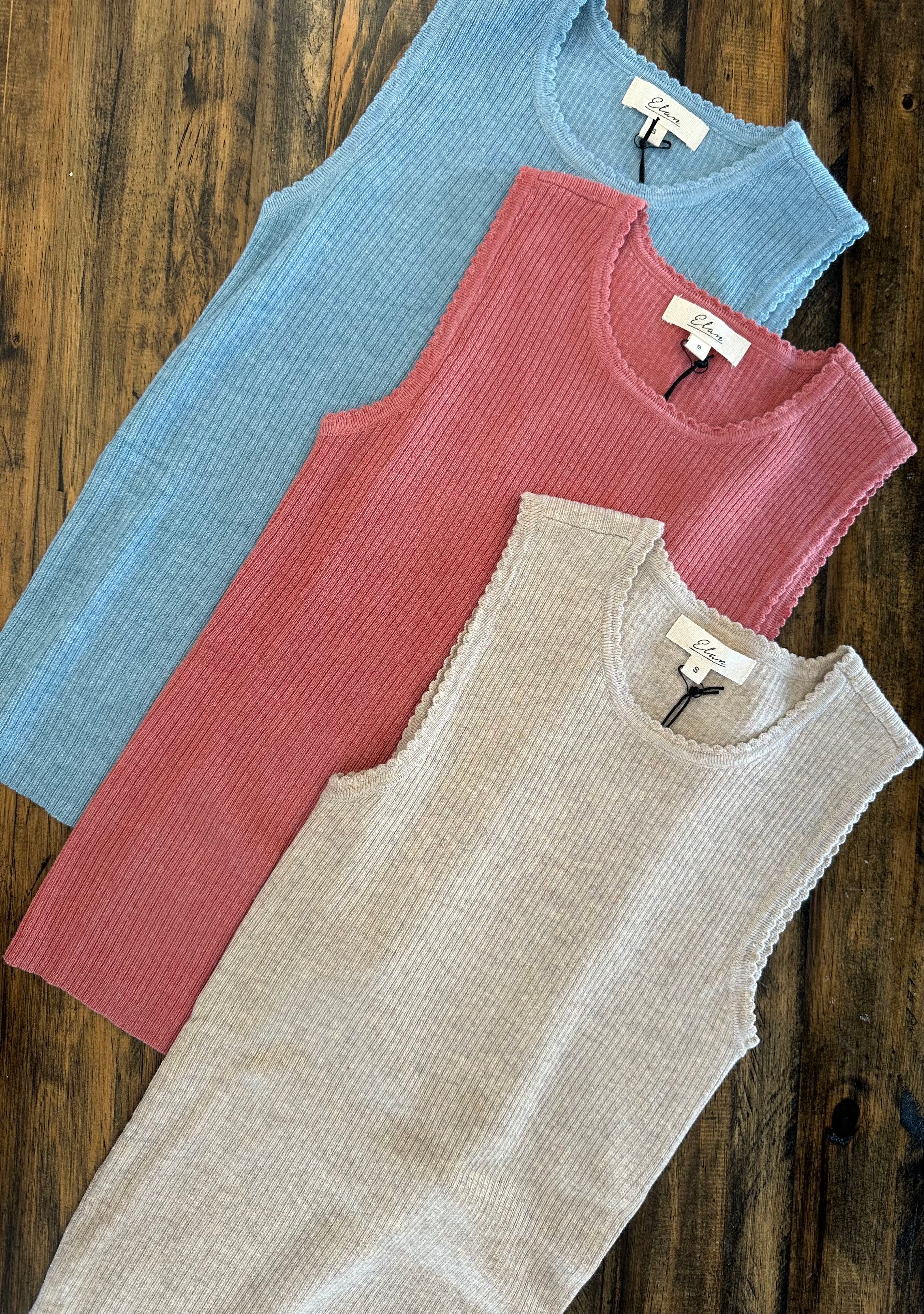 Crewneck Sleeveless Top by Elan