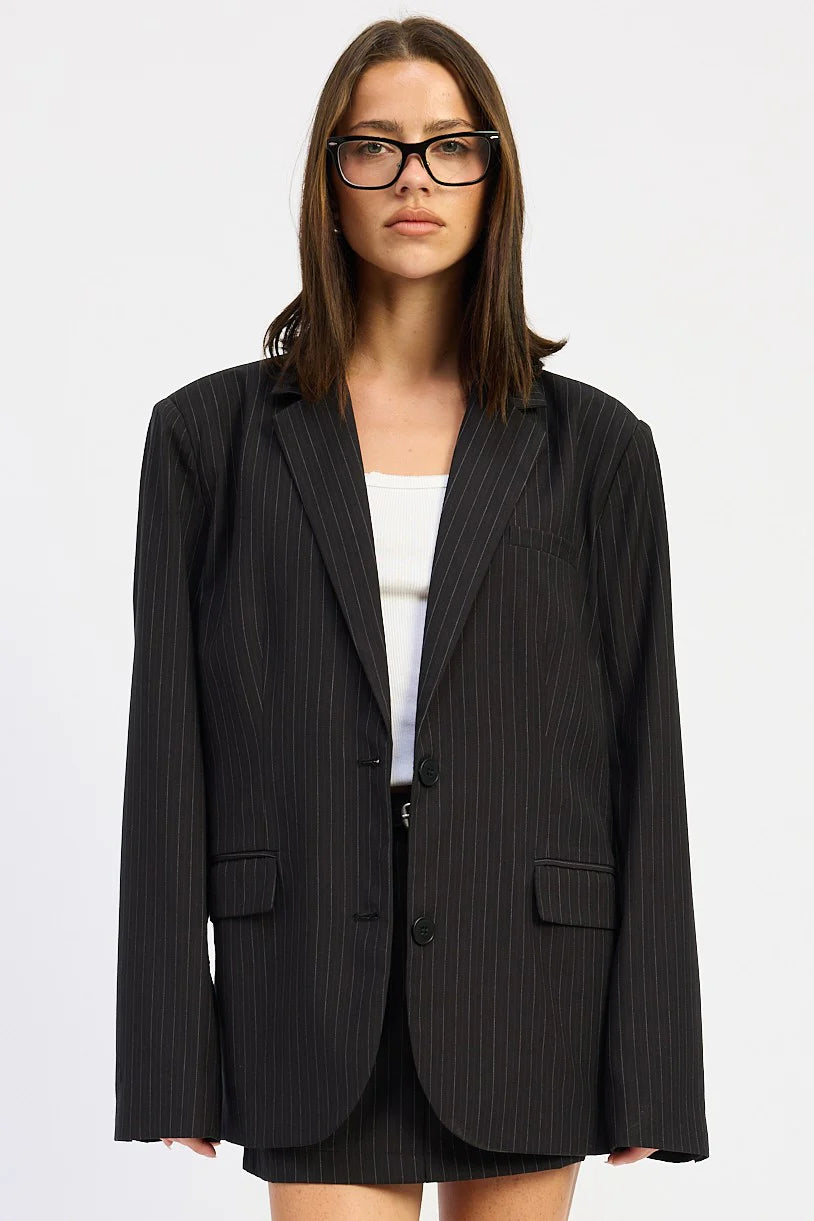 Pin Stripe Oversized Blazer