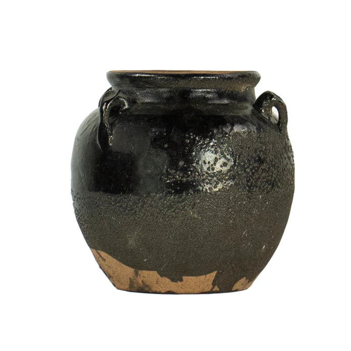 Glazed 4 Handle Small Pot