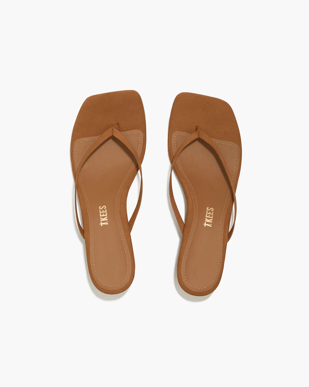 Tkees Square Toe Julia Suede Sandal in Camel