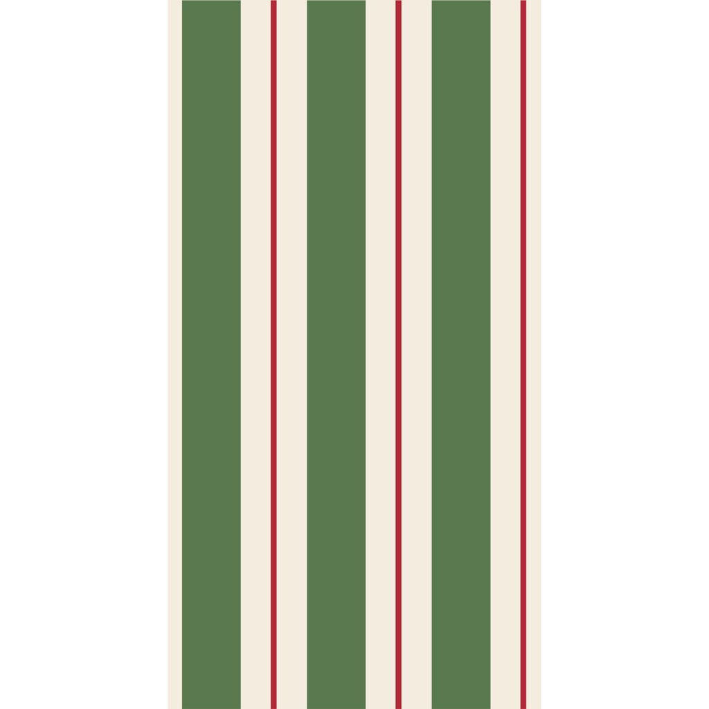 Green & Red Awning Stripe Guest Napkin