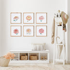 Colorful Chrysanthemum Prints, Set of 6, styled